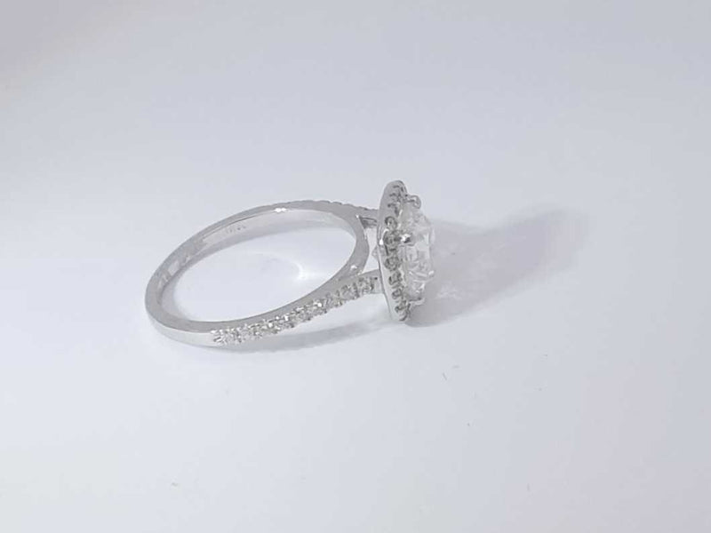 1.80 Cttw Diamond 18k White Gold Ring 2.9 Grams Size 6.5 Aa0825wzxzsa