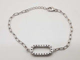 1.10 Cttw Lab Grown Diamonds 0.925 Silver 5.9g Chain Bracelet 8 In Do0325llpde
