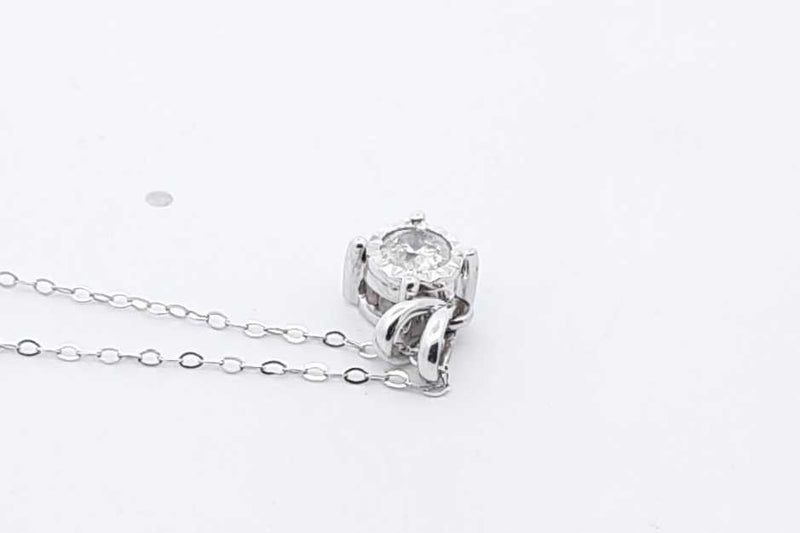 Approx. 0.15ctw Diamond Pendant & Chain In 14k White Gold 1.5g 19 In Eb1024exsa