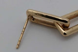 18k Yellow Gold Rectangle Link Drop Stud Earrings 2.1 Grams Eb0926lrxsa
