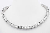 3.99cttw Diamond Tennis Necklace 10k White Gold 33.9 Grams 21 Inch Eb0526oxxzsa