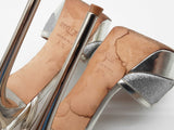Jimmy Choo Laurita Silver Metallic Glitter Heels Size Eu 37.5 Do0625pxde