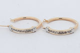 0.16cttw Diamond Hoop Earrings In 10k Yellow Gold 2.3 Grams Eb0926loxsa
