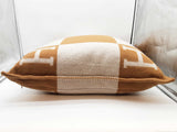 Hermes Avalon 70 Camel Brown Ecru Beige Wool Large Throw Pillow Do0326prxde