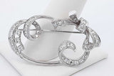14k White Gold Diamond Brooch 8.7 Grams Eb0626ixzdu