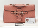 Gucci Emily Medium Chain Shoulder Bag In Pink Microguccissima Leather Fw0326przd