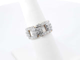 1.40 Cttw Diamond Chain Link Ring In 14k Yellow Gold 5.8 Gram Size 7 Fw0626irzdu