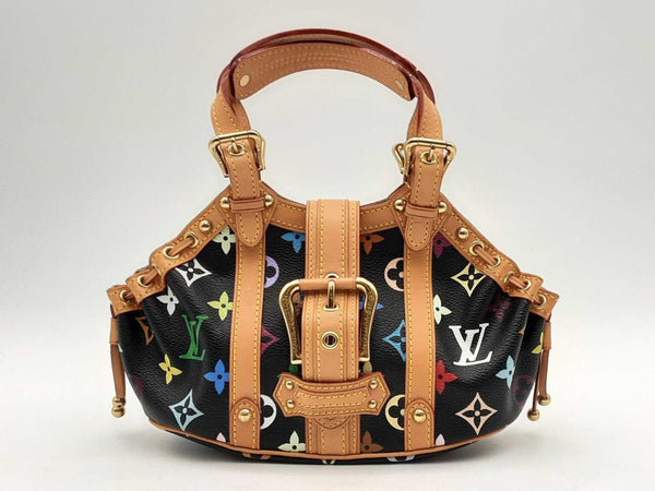 Louis Vuitton Theda Multicolor Monogram Black Handbag Aa0525rxzsa