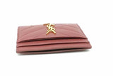 Yves Saint Laurent Cassandre Burgundy Leather Card Case Wallet Eb1026crsa