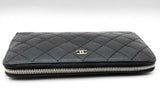 Chanel Quilted Cavier Zip Around Wallet Eb0924wxzdu