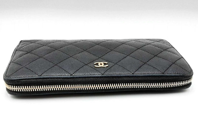 Chanel Quilted Cavier Zip Around Wallet Eb0924wxzdu