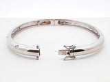 0.40 Cttw Diamond & 18k White Gold Bangle Bracelet 16 Grams 6 Inch Fw0925czxdu