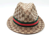 Gucci Beige Gg Canvas Web Fedora Hat Size L Do1026orxde