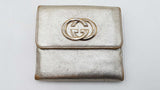 Gucci Gg Britt Compact Wallet Metallic Gold Leather Sd0326ezdu