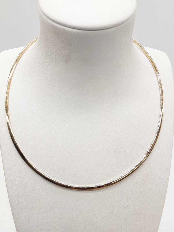 14k Two-tone Yellow White Gold 13.4g Herringbone Chain 16 In Do0225pxzde