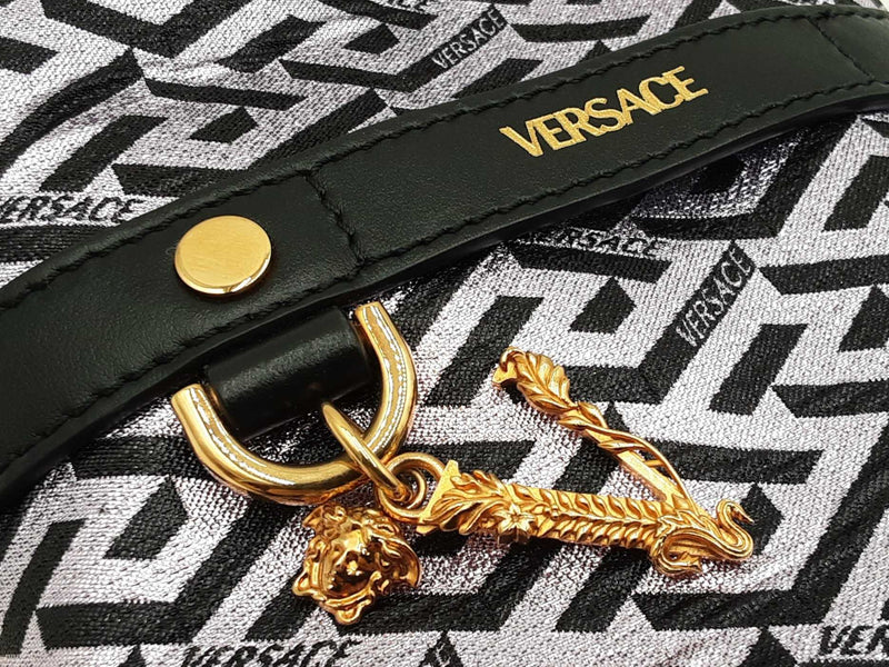 Versace La Greca Signature Glitter Print Bucket Bag Fw0825wzxdu