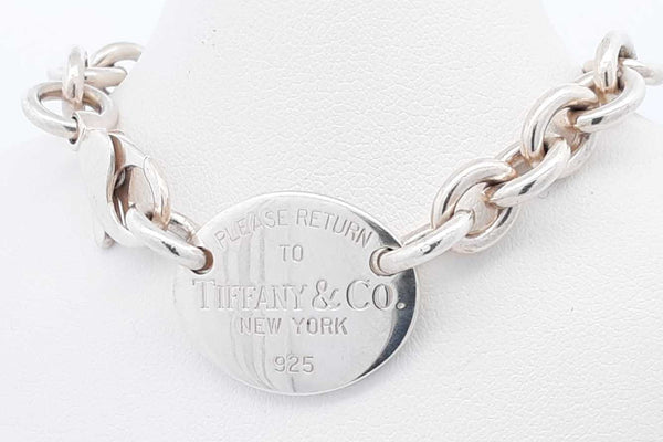 Tiffany & Co. 925 Please Return To Tiffany Oval Tag Necklace 54.5g Eb0924lrxsa