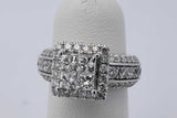 2.22cttw Diamond 14k White Gold Ring 6.7 Grams Size 4 Eb0626ixzsa