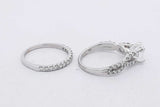 1.63cttw Diamond Wedding Set In 14k White Gold 4.7 Grams Size 6 Eb0826lxxzsa