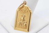 22k Yellow Gold Santo Nino & Virgin Mary Double Sided Pendant 6.5g Eb0826lxxzsa