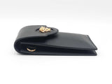 Versace La Medusa Phone Holder Mini Bag In Black Grained Leather Fw01026lordu