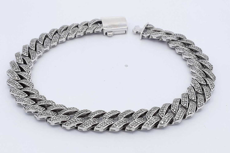 8.97ctw Diamond Cuban Link Bracelet 10k White Gold 27.3g 8.5 Inch Eb0225lwxzsa