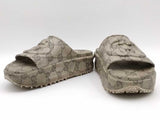 Gucci Interlocking G Logo Rubber Slides Beige Size 40 Aa1026lrzsa