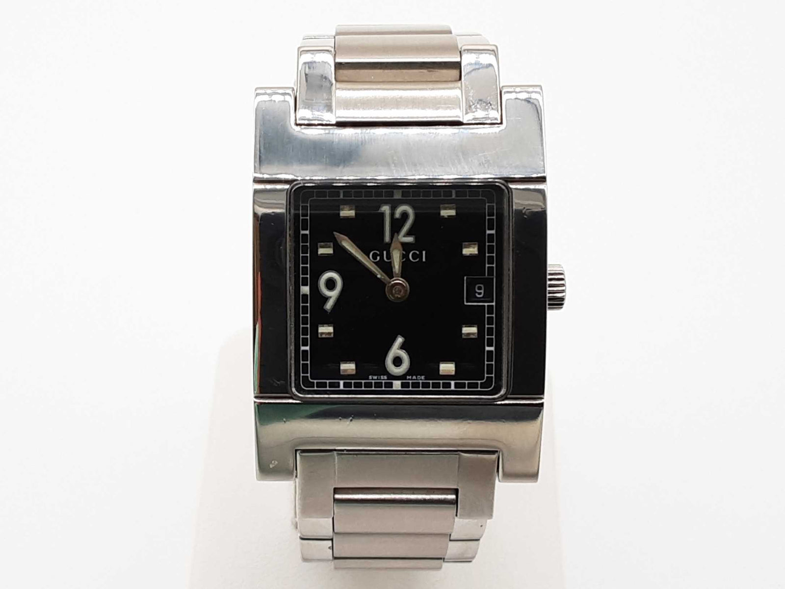 Gucci 7700l 28mm Black Dial Stainless Steel Quartz Watch