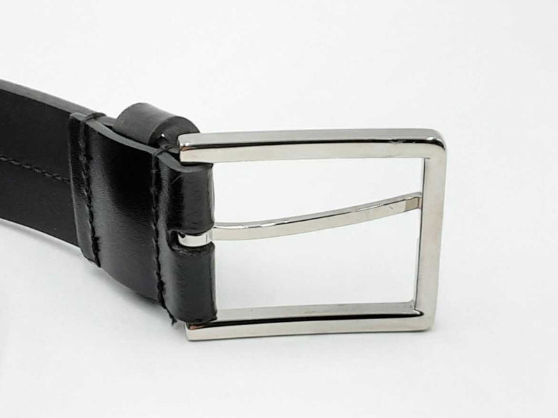 Christian Dior Dior Homme Black Leather Belt With Silver Tone Buckle Eb0724exdu