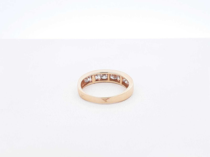 0.90 Cttw Diamond & 14k Yellow Gold Channel Ring 2.7 Grams Size 5.5 Fw0625lrxdu