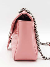 Gucci Marmont Medium Shoulder Bag In Pink Matelassé Chevron Leather Fw0925przdu