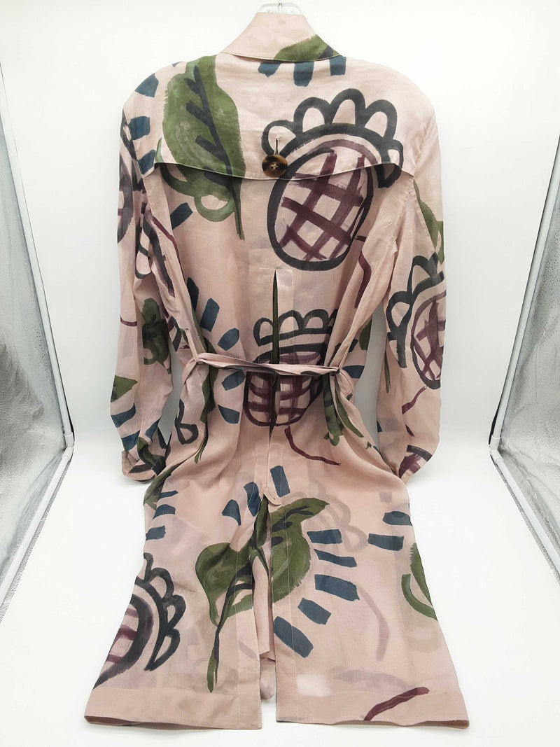 Burberry Prorsum Painted Dusty Pink Sheer Trenchcoat Size Italian 42 Do0925wxzde