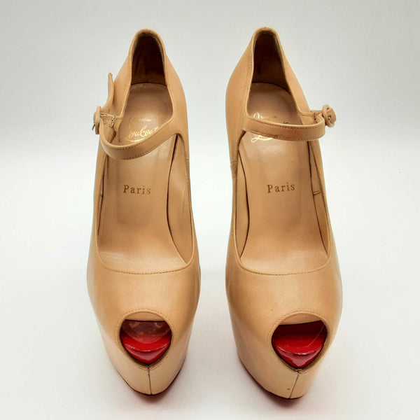 Christian Louboutin Beige Leather Lady Highness Pumps Size Eu 37 Lh0623crde