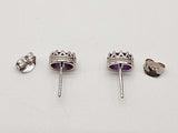 Amethyst 0.925 Sterling Silver 4.5g Necklace Stud Earrings Ensemble Do0925lide