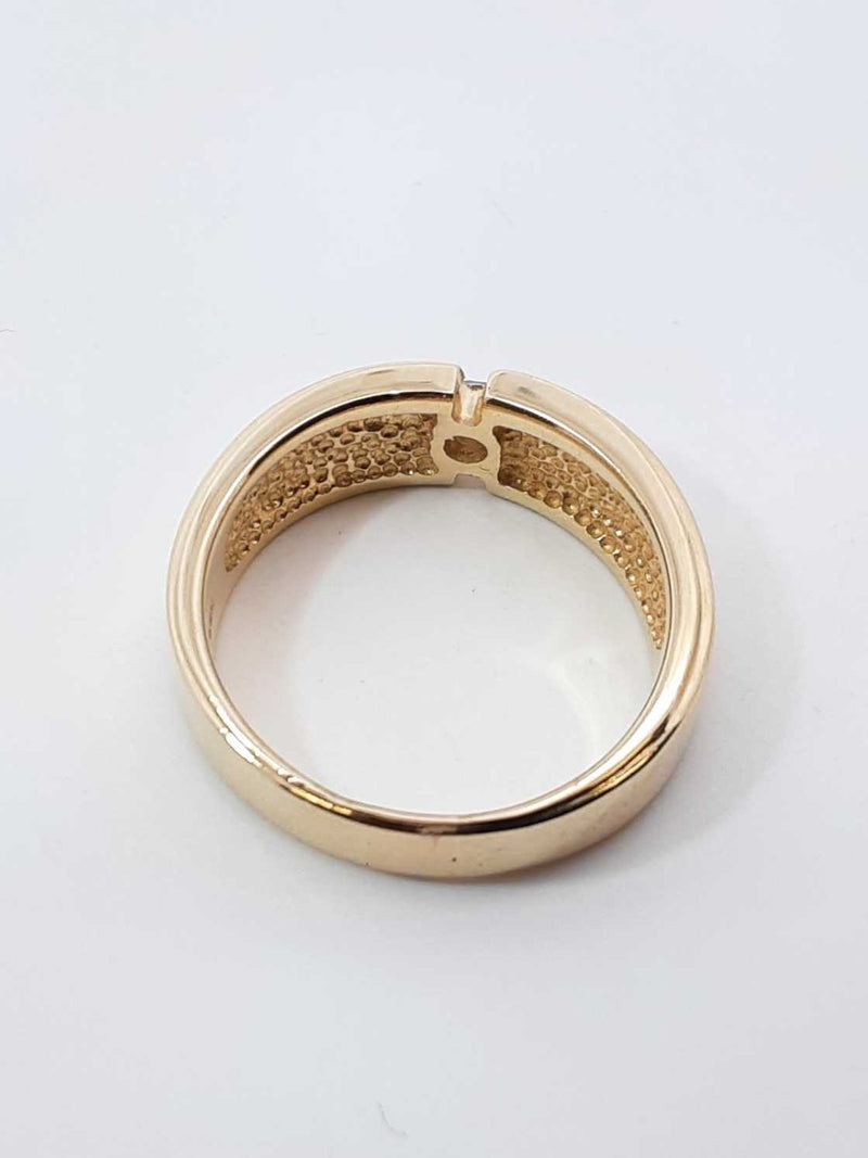 0.20 Ctw Diamond & 10k Yellow Gold Wedding Band 9.4 Grams Size 10.5 Fw1025osxdu