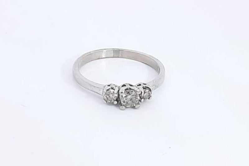 Approx. 0.11ctw Diamond Ring In 10k White Gold 1.7 Grams Size 6 Eb0724pxsa