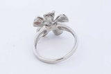 14k White Gold Plumeria Flower Ring With Diamond 5.6 Grams Size 6.75 Eb0826wexde