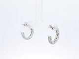 2.52 Cttw Pavé Diamond & 18k White Gold Half Hoop Stud Earrings 6.1 Grams Fw0626rzxdu