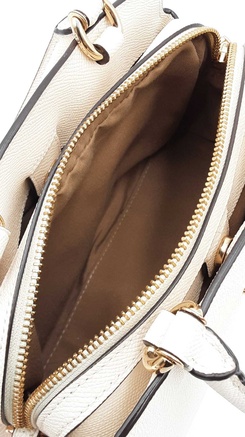Coach Mini Lillie Carryall Handbag In Ivory Crossgrain Leather Fw0125oxdu