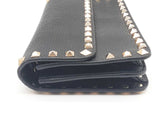 Valentino Black Leather Rockstud Flap Chain Wallet Eb0524wxzde