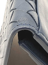 Bottega Veneta Intrecciato Card Wallet In Navy Blue Leather Fw1025ozxdu