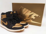 Nike Air Jordan 1 Retro High Og Black Metallic Gold Sneakers Size Us 8.5 Sd1026