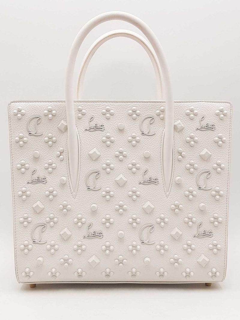 Christian Louboutin Paloma White Leather Tote Bag Eb1224rxzsa