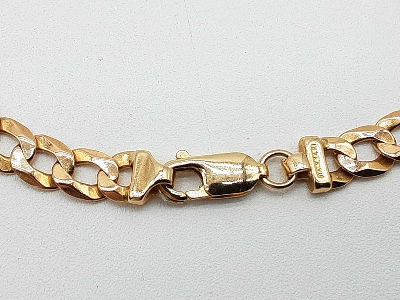 14k Yellow Gold 14.7g Concave Curb Chain Bracelet 9.75 In Do0625cxzde
