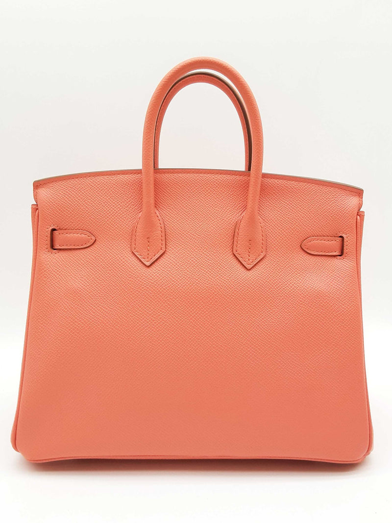 Hermes Birkin 25 Flamingo Pink Epsom Palladium Hardware Handbag Do0625lprxzde