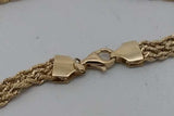 10k Yellow Gold Multistrand Rope Bracelet With Diamonds 3.3g 7 Inch Eb0826lxzsa