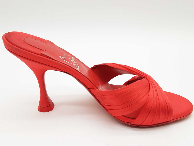 Christian Louboutin Nicol Is Back Red Satin Heels Size Eu 36.5 Do0525lxzde
