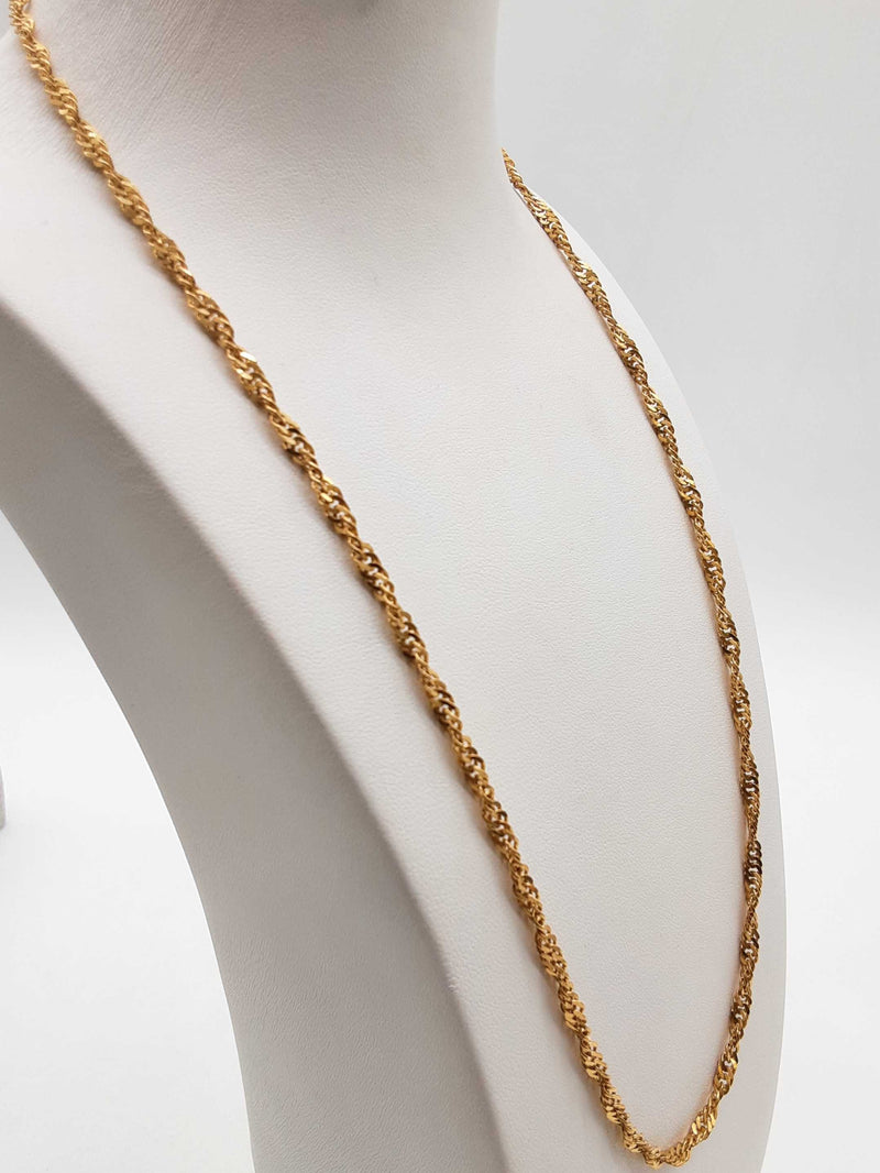 22k Yellow Gold 18.5g Twisted Herringbone Chain 22 In Do0125rrxde