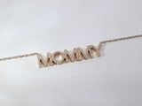 Pavé Diamond " Mommy " Statement Necklace In 14k Gold 3.1g 22 Inch Fw0426ozxdu