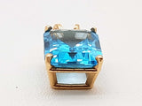 Synthetic Blue Topaz 14k Yellow Gold 1.4g Pendant Do0325pxde